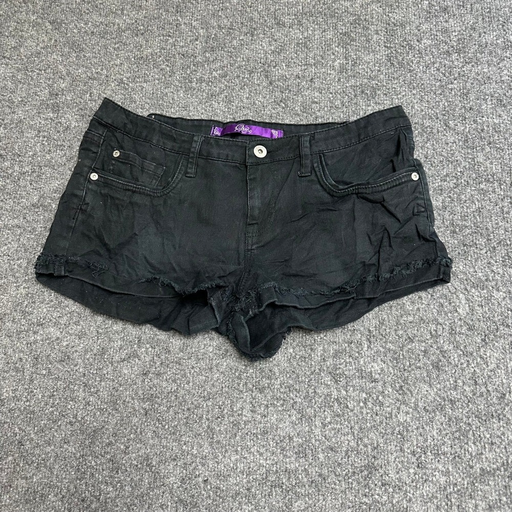 G-Unit Shorts Womens Size 9 Black Denim Raw Hem Casual Slim Fit Stretch